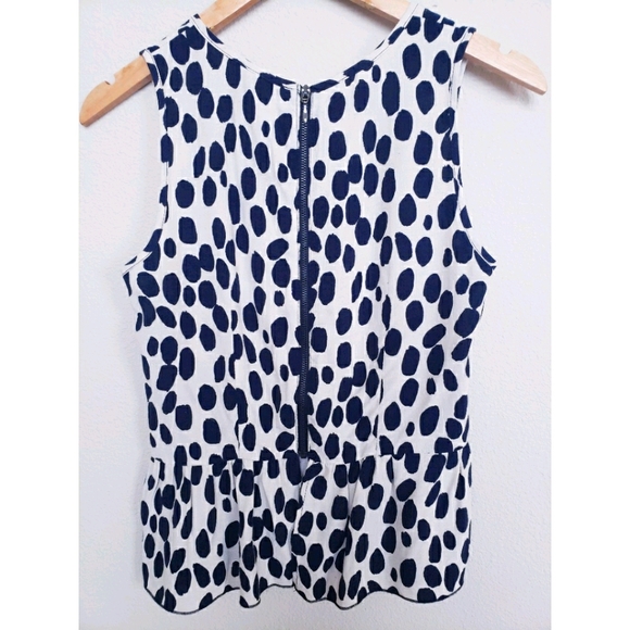 H&M Black and Cream Peplum Tank Top Size 4 - Picture 2 of 7